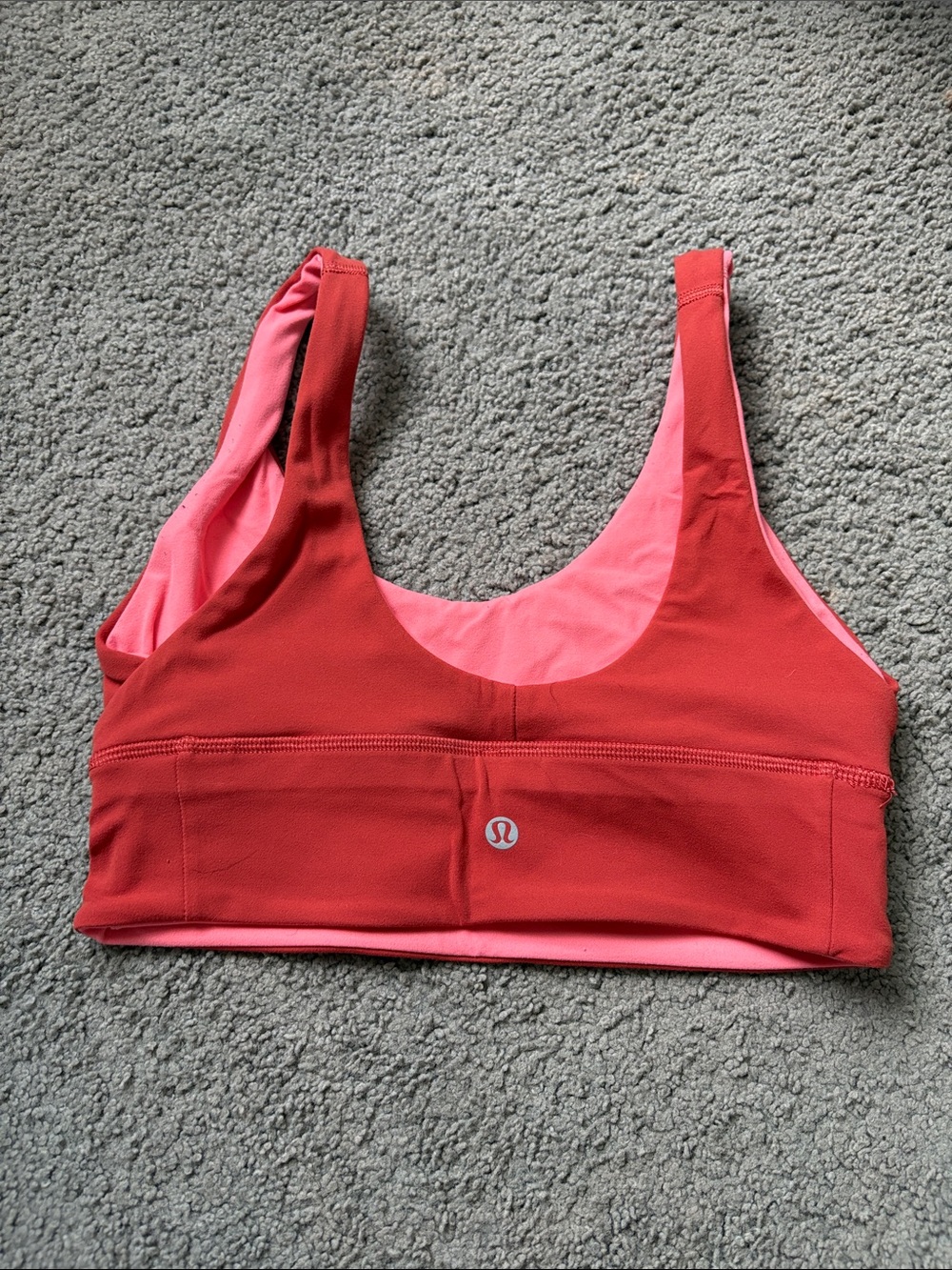 lululemon athletica Red Sports Bra with Pink Lining
